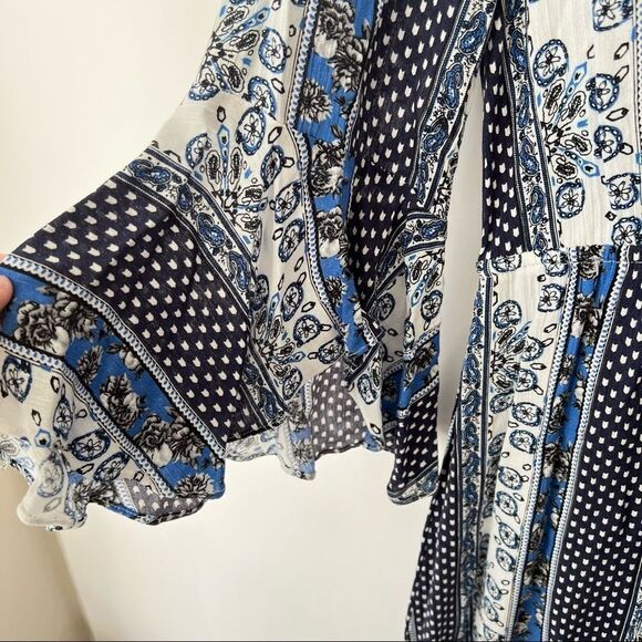 Rococo Sand Bell Sleeve Paisley Maxi Dress XS - Picture 5 of 6